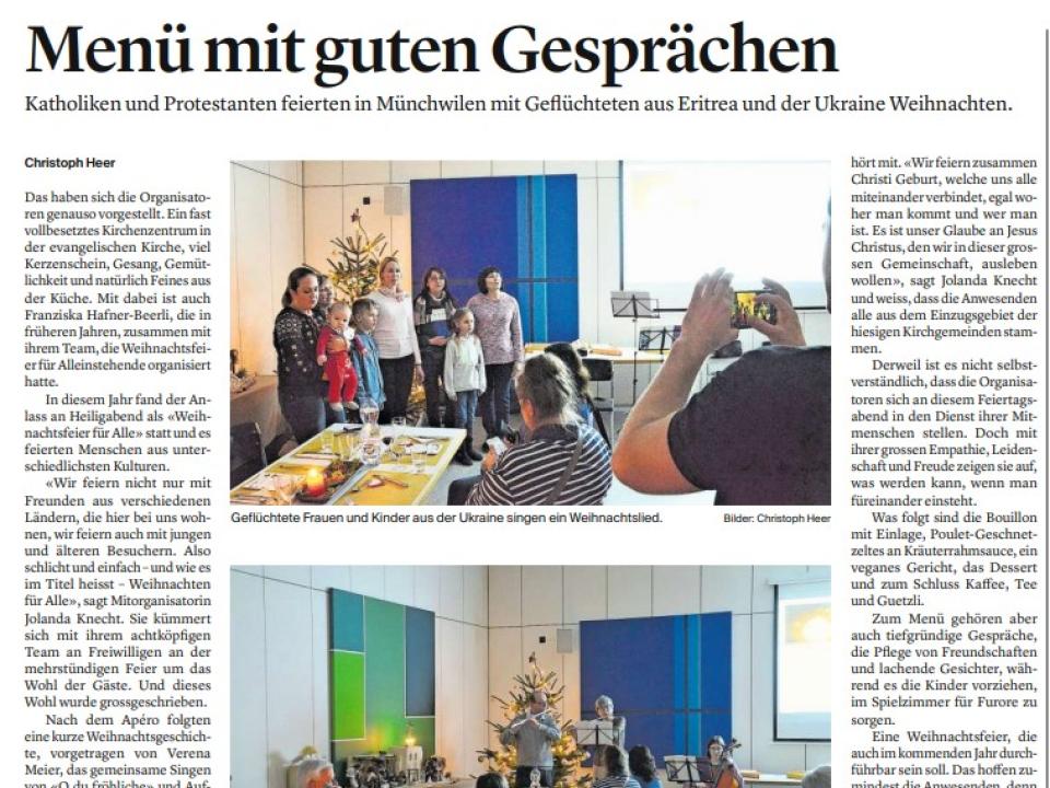 Weihnachtsfeier Thurgauer Zeitung 27.12.22