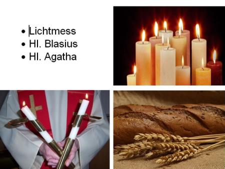 Kerzensegnung, Blasiussegen, Brotsegnung